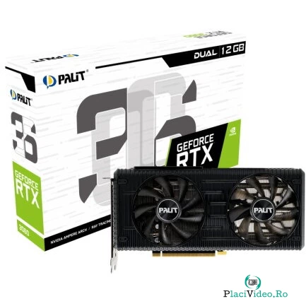 palit Placa video Palit nVidia GeForce RTX 3060 Dual 12GB, GDDR6, 192 bit