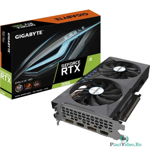 Gigabyte Placa video Gigabyte nVidia GeForce RTX 3060 Eagle OC LHR 12GB, GDDR6, 192bit