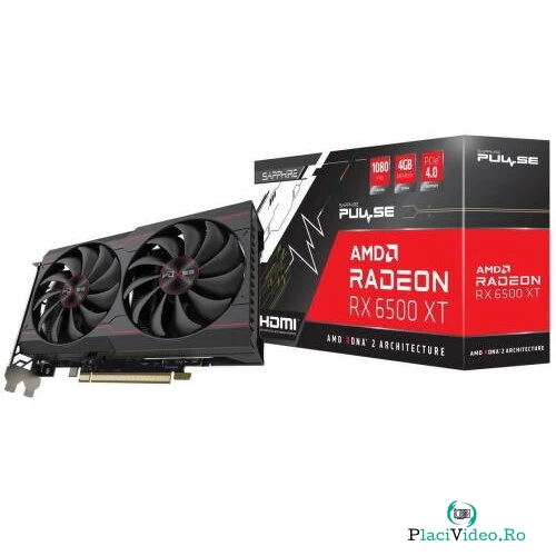 SAPPHIRE Placa video Sapphire AMD Radeon RX 6500 XT PULSE 4GB, GDDR6, 64bit