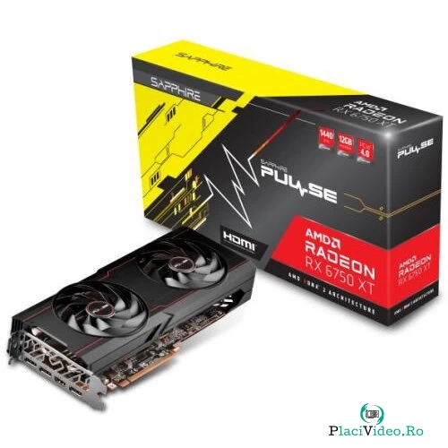 SAPPHIRE Placa video Sapphire AMD Radeon RX 6750 XT PULSE 12GB, GDDR6, 1‎92bit