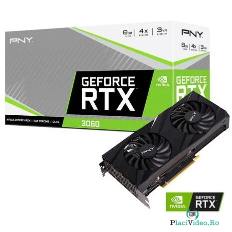 PNY Placa video PNY GeForce RTX 3060 VERTO Dual Fan 8GB GDDR6 128-bit