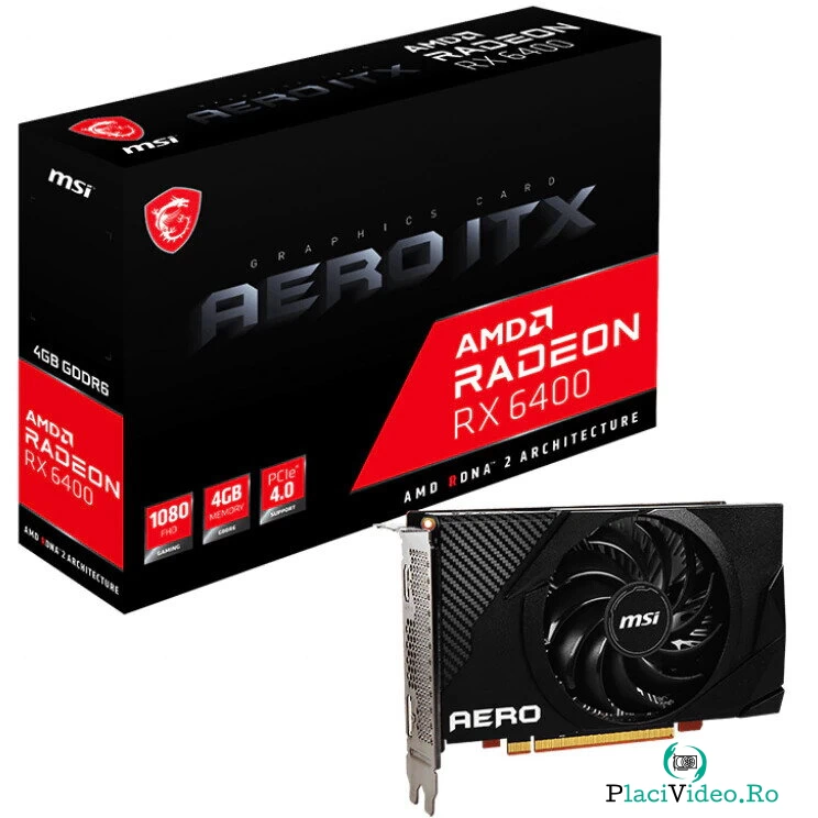 MSI Placa video MSI Radeon™ RX 6400 AERO ITX, 4GB GDDR6, 64-bit