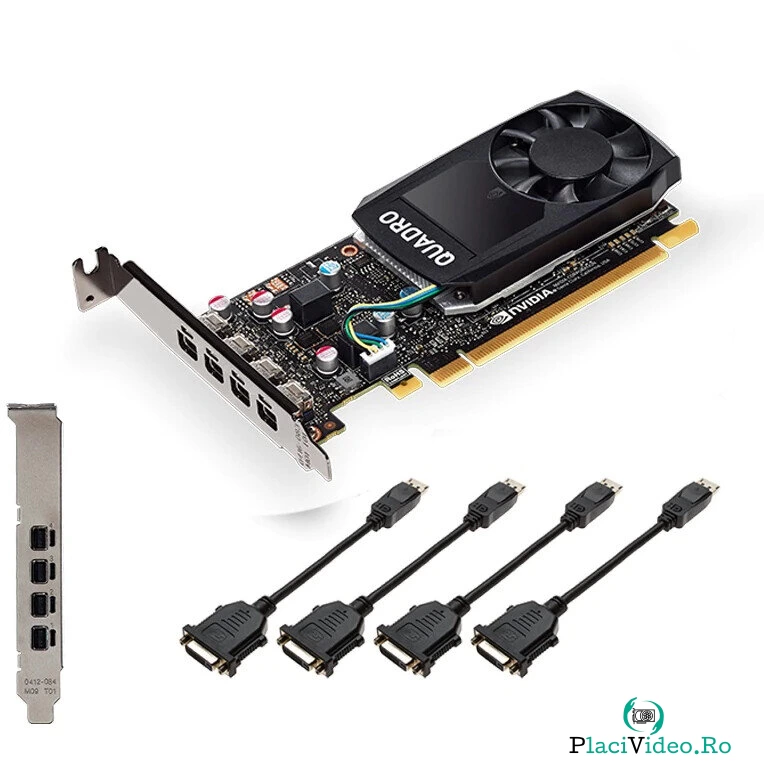 PNY Placa video PNY NVIDIA Quadro P1000V2, 4GB, GDDR5, 128 bit, DVI adapter