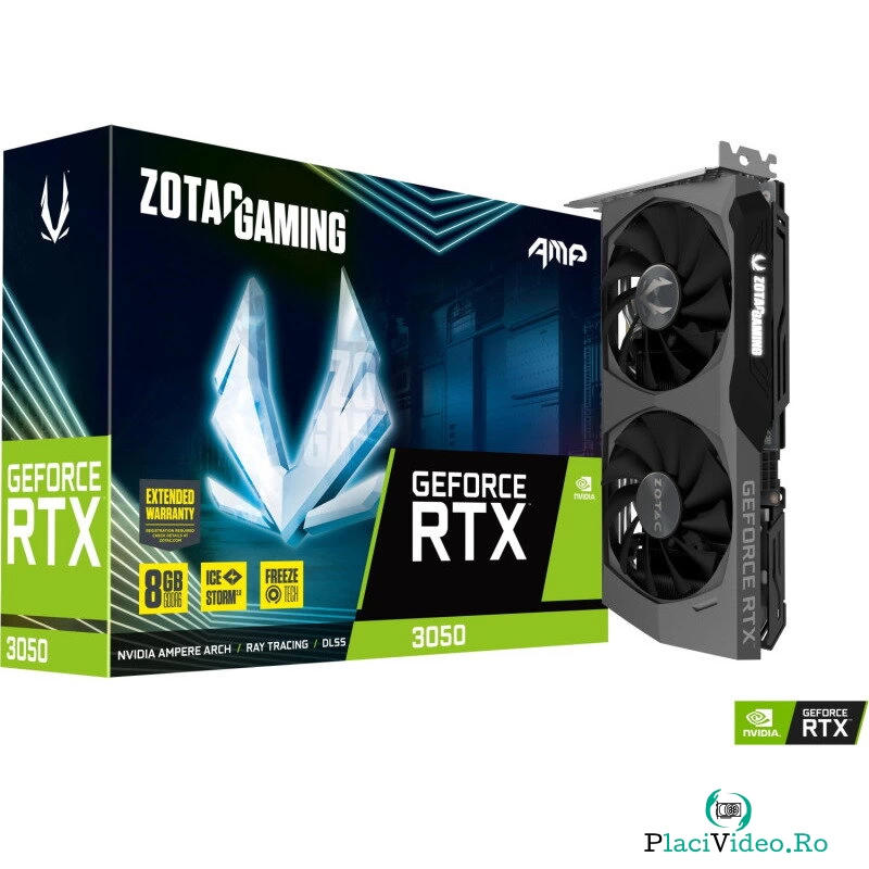 Zotac Placa video Gaming Zotac GeForce RTX 3050 AMP 8GB GDDR6, 128-bit