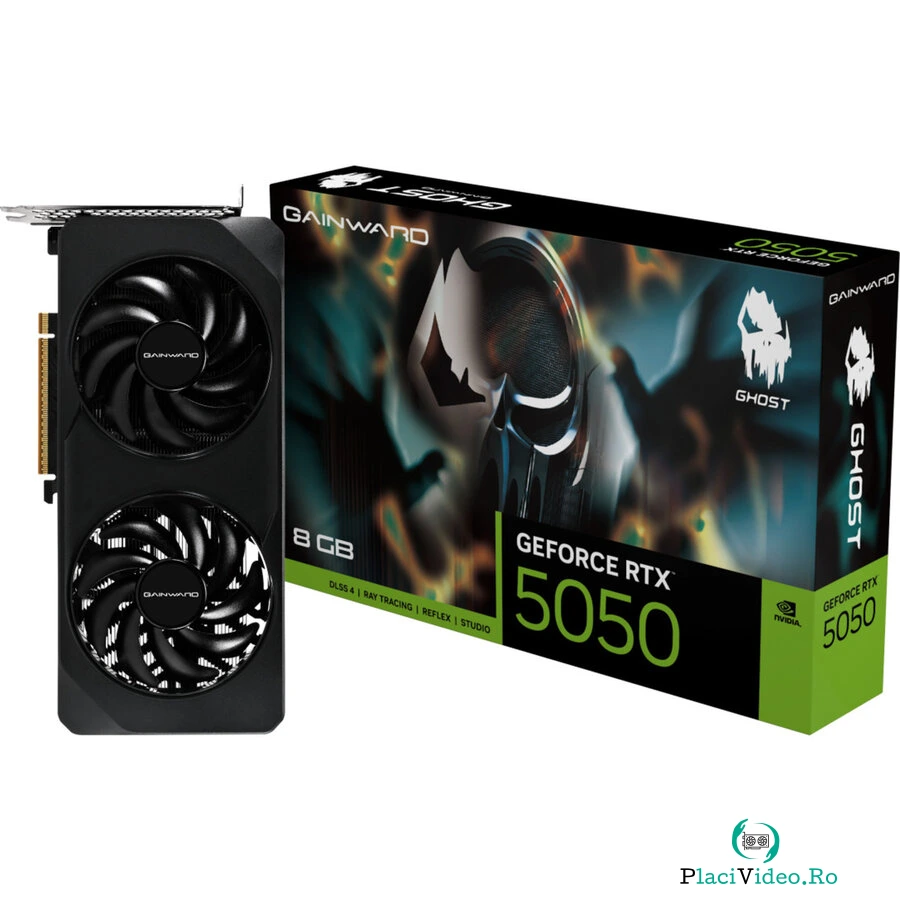 Placa video GeForce RTX 5050 Ghost 8GB, graphics card DLSS 4, 3x DisplayPort, 1x HDMI 2.1