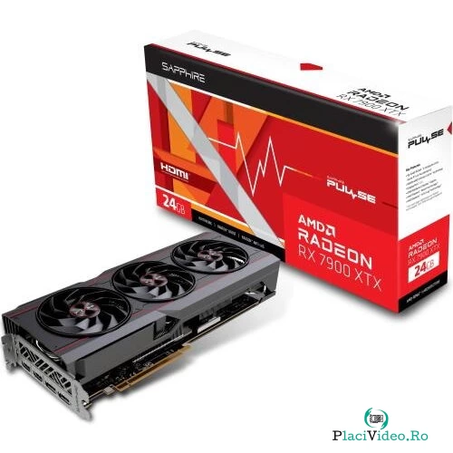 SAPPHIRE Placa video AMD Sapphire Radeon RX 7900 XTX PULSE, 24GB GDDR6, 384-bit